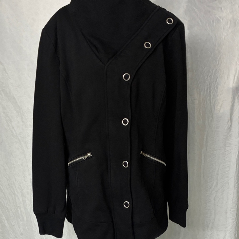 Found Black Cotton Long Jacket - Picture 2 of 13